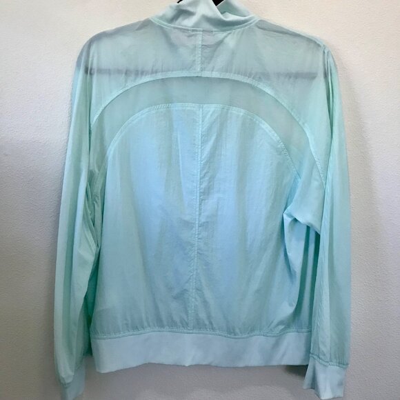 Chico's Zenergy Women's Mint Aqua Blue Lightweight Nylon Warmup Jacket Size M - Picture 5 of 13